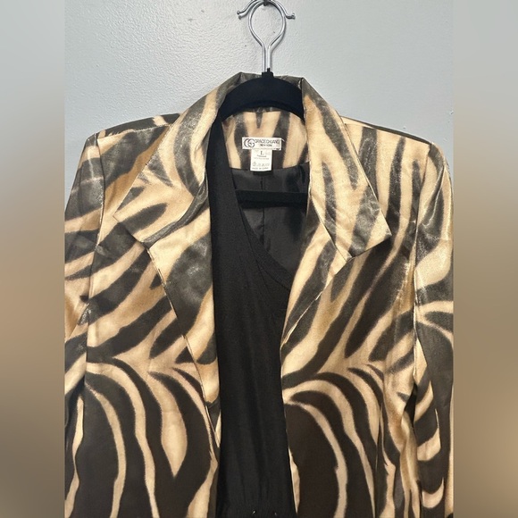 Grace Chuang New York, Animal, Print Blazer, Size Large, cream/brown - Picture 5 of 11